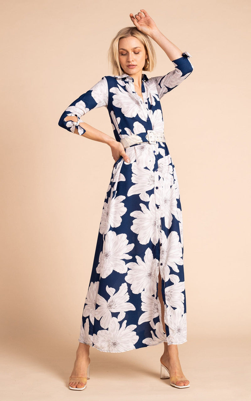 Dove Dress In Navy Bloom | Dancing Leopard